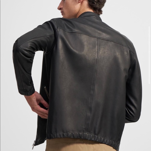 Theory Black Leather Jacket - Picture 5 of 12